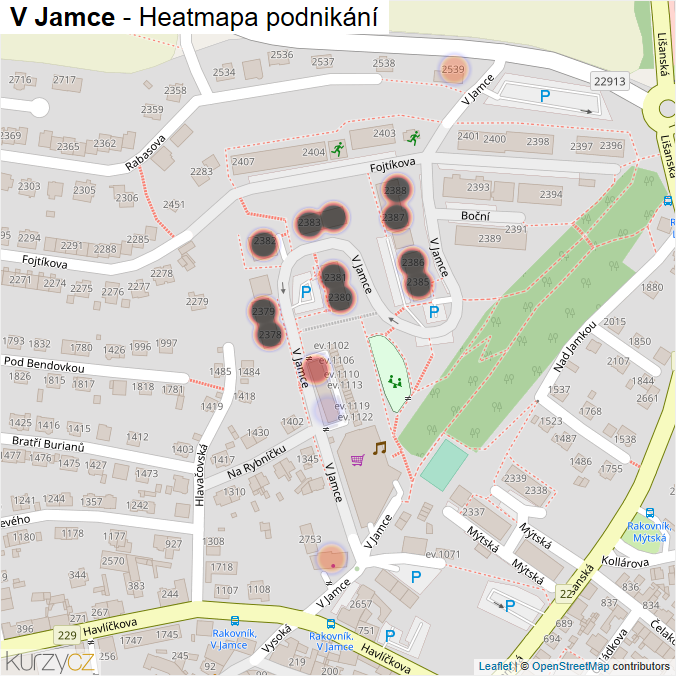 Mapa V Jamce - Firmy v ulici.