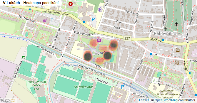 V Lukách - mapa podnikání