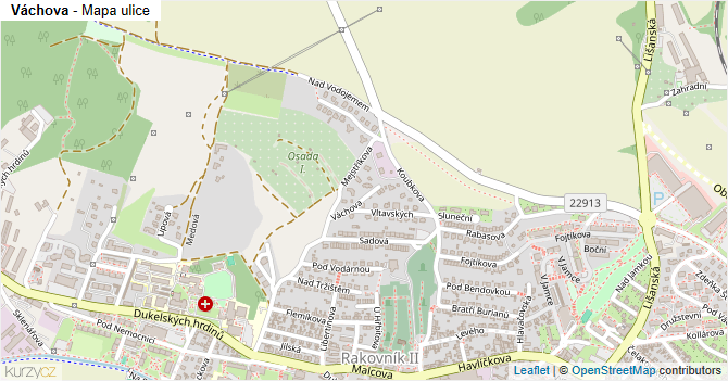 Váchova - mapa ulice