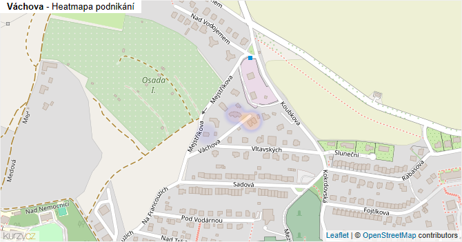 Váchova - mapa podnikání