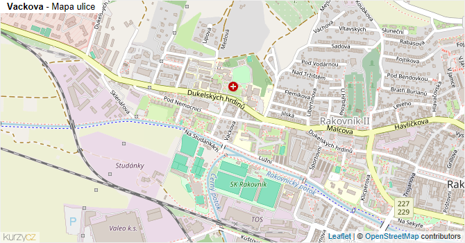 Vackova - mapa ulice