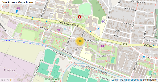 Vackova - mapa firem