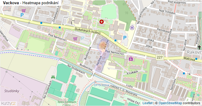 Vackova - mapa podnikání