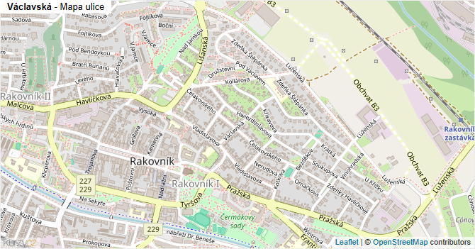 Václavská - mapa ulice
