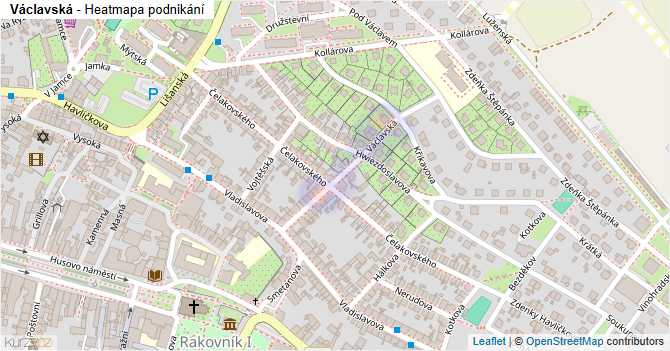 Václavská - mapa podnikání
