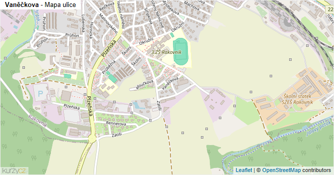 Vaněčkova - mapa ulice