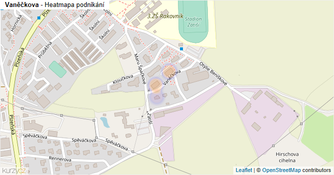 Vaněčkova - mapa podnikání