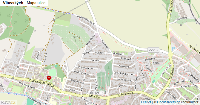 Vltavských - mapa ulice