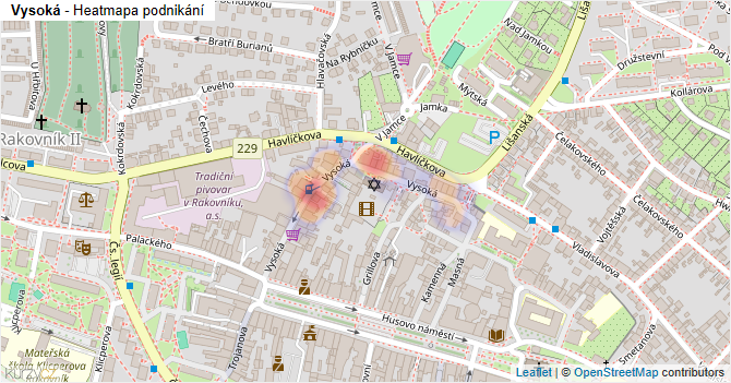 Vysoká - mapa podnikání
