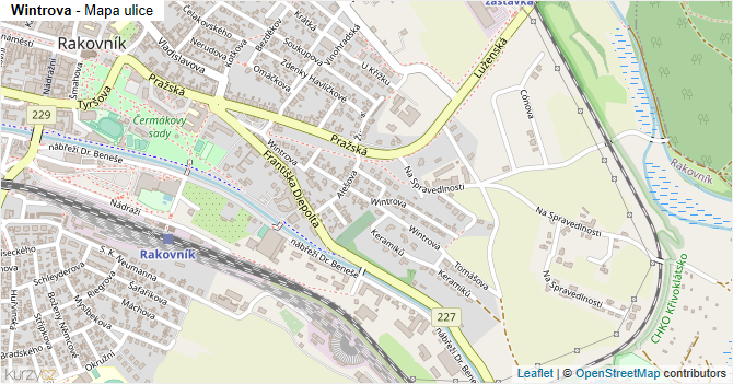 Wintrova - mapa ulice