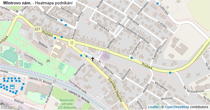 Wintrovo nám. - mapa podnikání