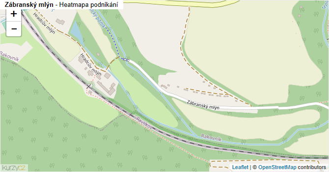 Zábranský mlýn - mapa podnikání