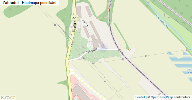 Zahradní - mapa podnikání