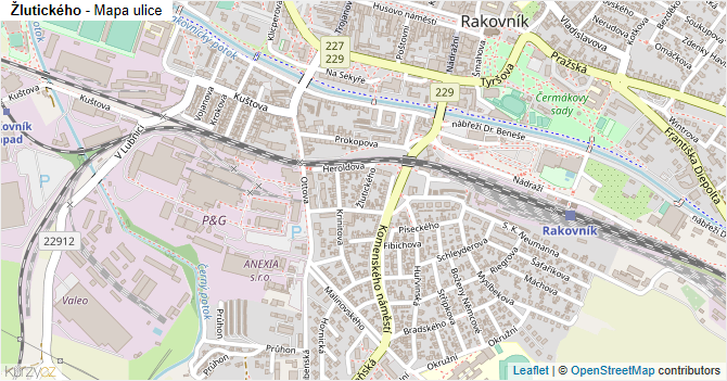 Žlutického - mapa ulice