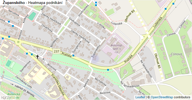 Županského - mapa podnikání