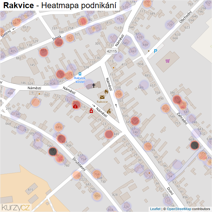 Mapa Rakvice - Firmy v obci.