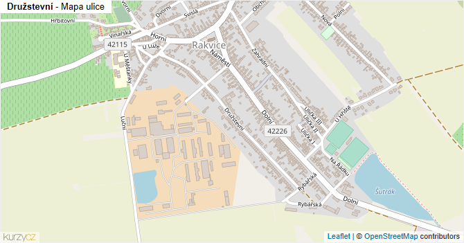 Družstevní - mapa ulice