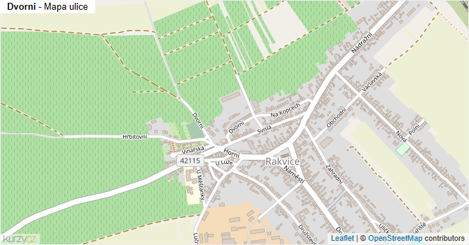 Dvorní - mapa ulice