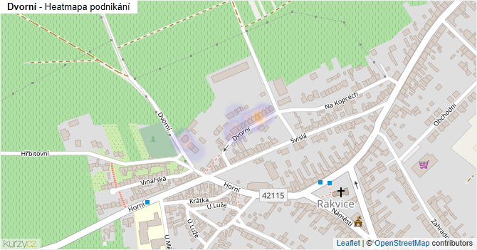 Dvorní - mapa podnikání