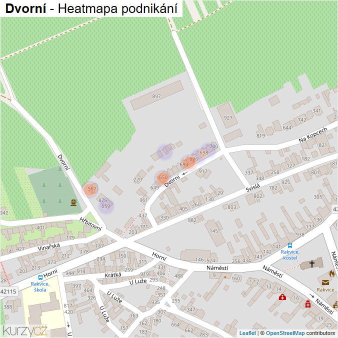 Mapa Dvorní - Firmy v ulici.