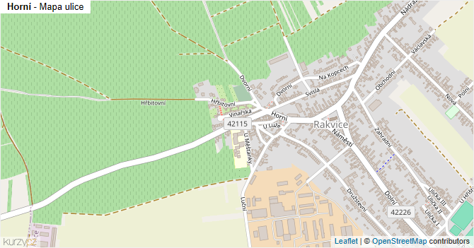 Horní - mapa ulice