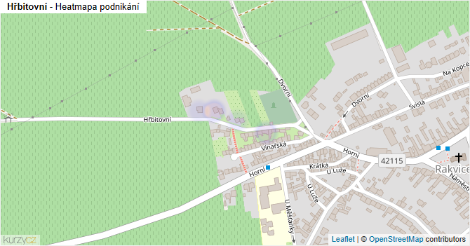 Hřbitovní - mapa podnikání