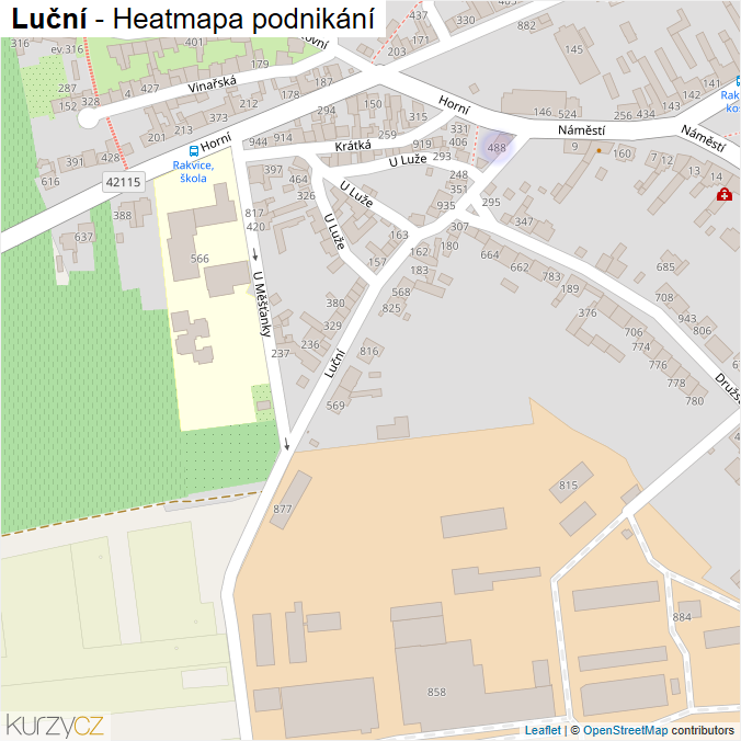 Mapa Luční - Firmy v ulici.