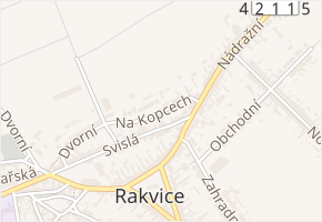 Na Kopcech v obci Rakvice - mapa ulice