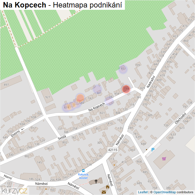 Mapa Na Kopcech - Firmy v ulici.
