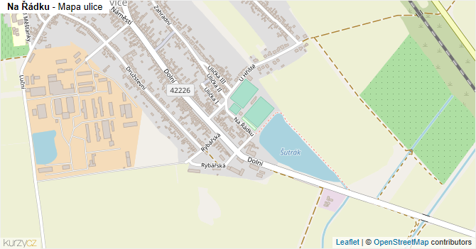 Na Řádku - mapa ulice