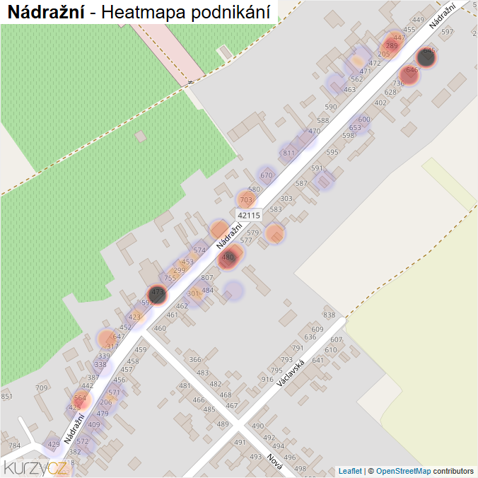 Mapa Nádražní - Firmy v ulici.
