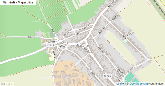 Náměstí - mapa ulice