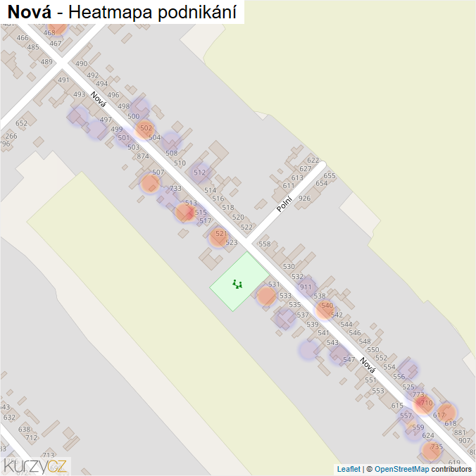 Mapa Nová - Firmy v ulici.