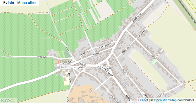 Svislá - mapa ulice