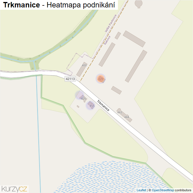 Mapa Trkmanice - Firmy v ulici.