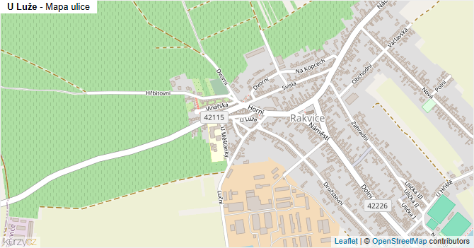 U Luže - mapa ulice