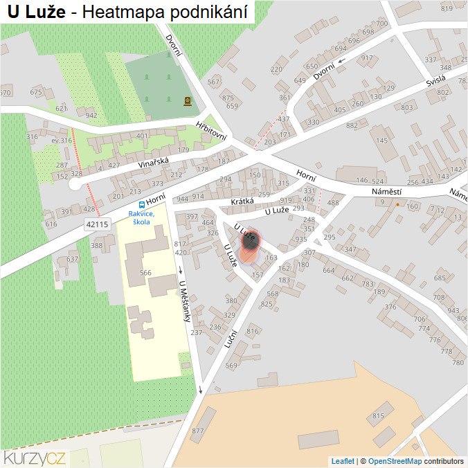 Mapa U Luže - Firmy v ulici.