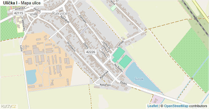 Ulička I - mapa ulice