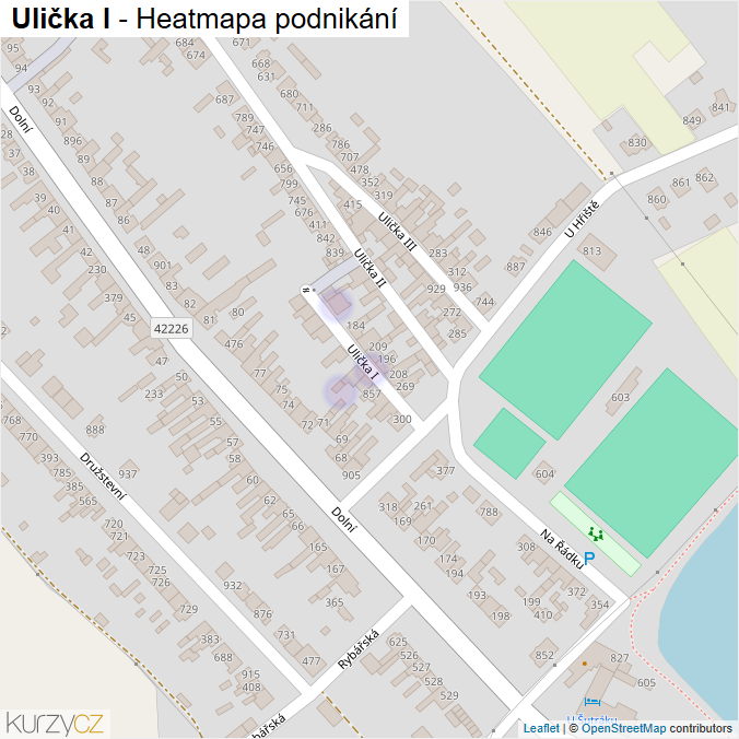 Mapa Ulička I - Firmy v ulici.