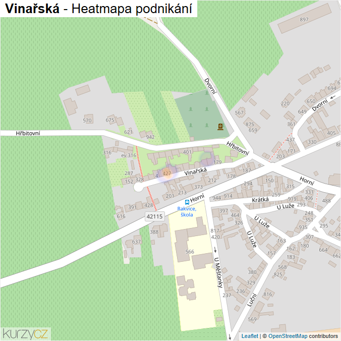 Mapa Vinařská - Firmy v ulici.