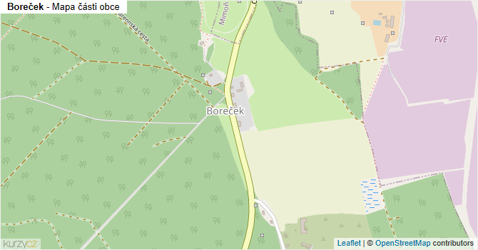 Boreček - mapa části obce