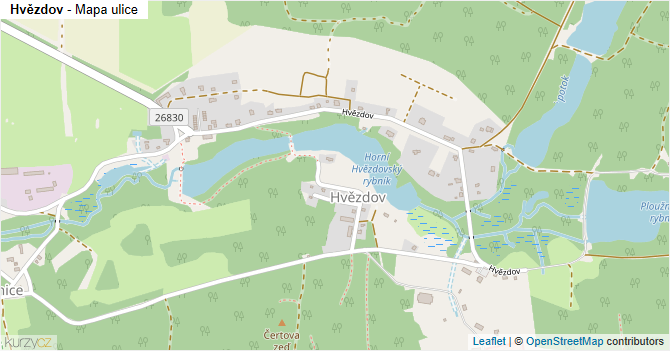 Hvězdov - mapa ulice