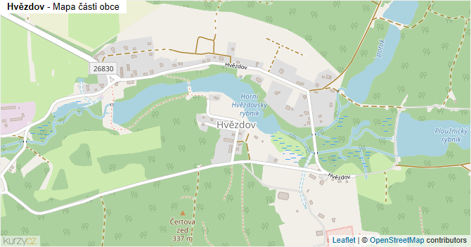 Hvězdov - mapa části obce