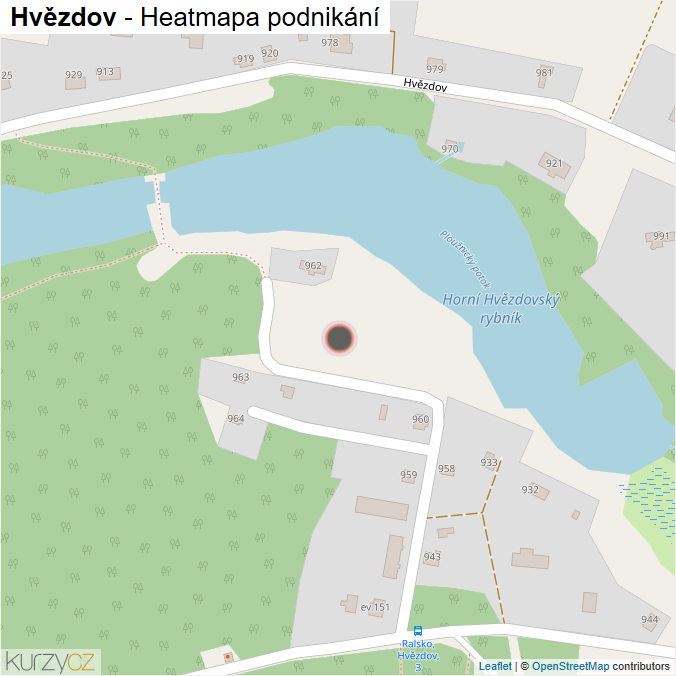 Mapa Hvězdov - Firmy v ulici.