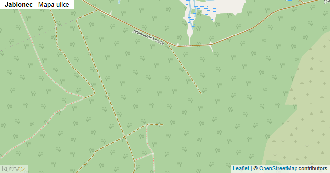 Jablonec - mapa ulice