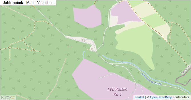 Jabloneček - mapa části obce