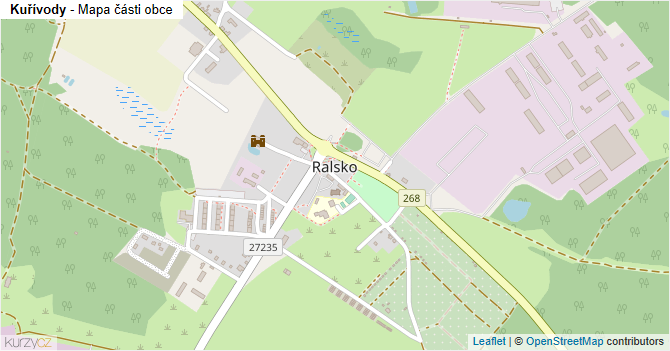 Kuřívody - mapa části obce