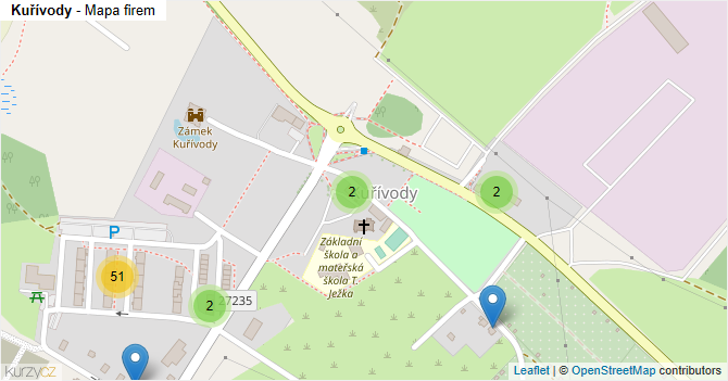 Kuřívody - mapa firem