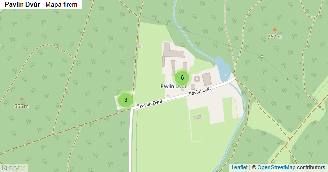 Pavlín Dvůr - mapa firem
