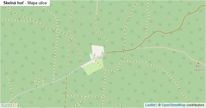 Skelná huť - mapa ulice